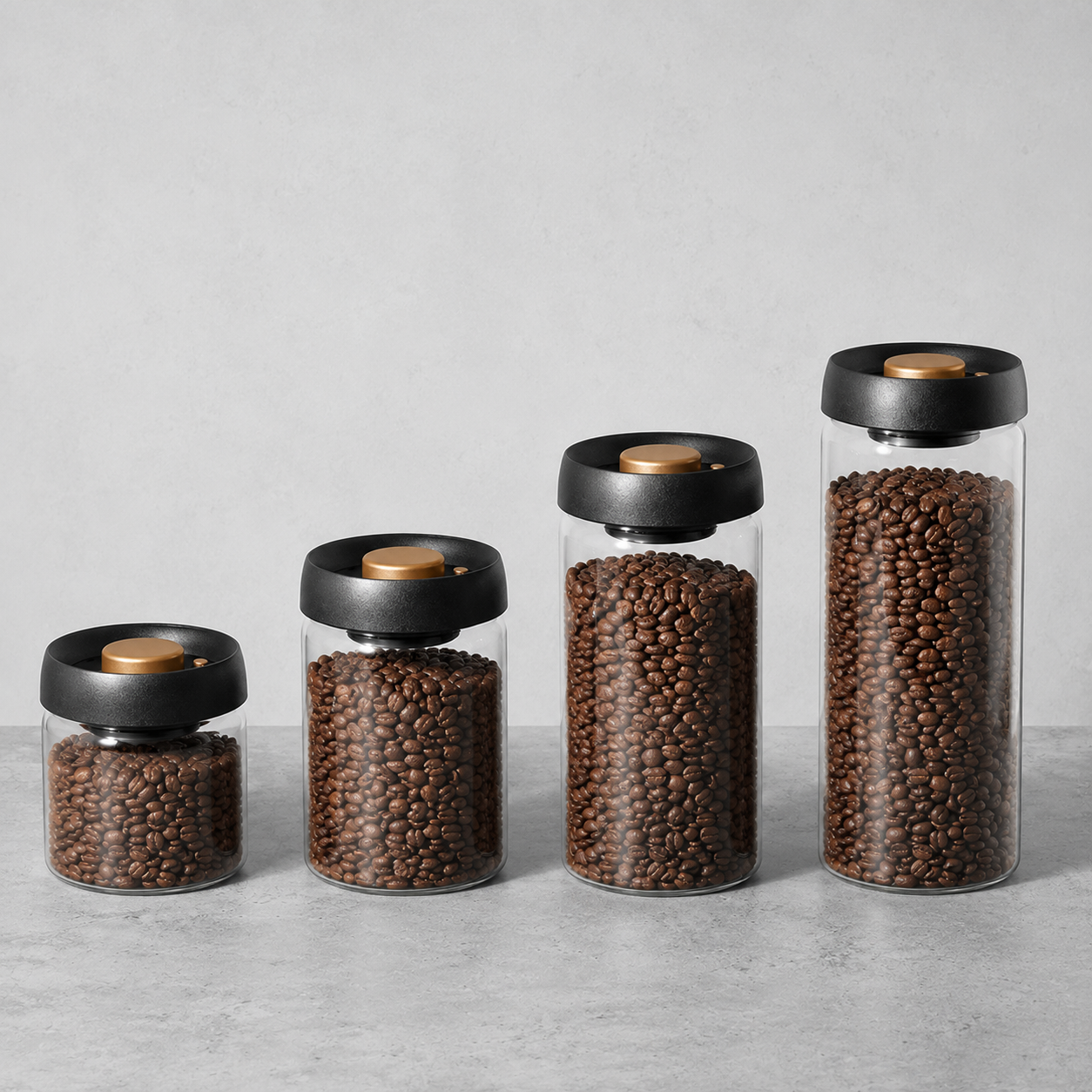 Vakuum-Kaffeedose aus Glas – Frische auf Knopfdruck